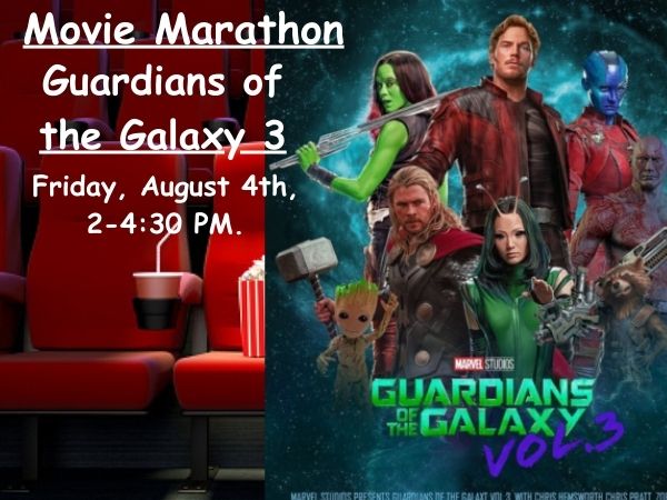 Guardians of the Galaxy 3 will be playing at the Withee Library!